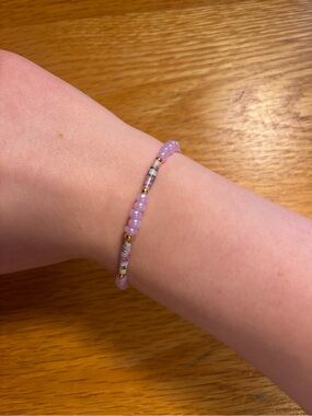 Handmade purple bead bracelet